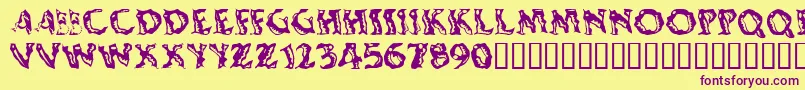 Shakingsalsa Font – Purple Fonts on Yellow Background