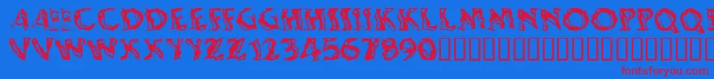 Shakingsalsa Font – Red Fonts on Blue Background