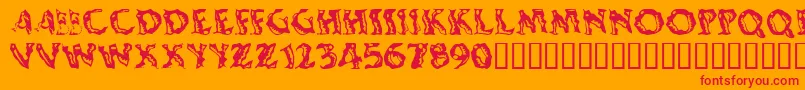 Shakingsalsa Font – Red Fonts on Orange Background