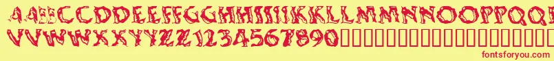 Shakingsalsa Font – Red Fonts on Yellow Background
