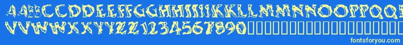 Shakingsalsa Font – Yellow Fonts on Blue Background