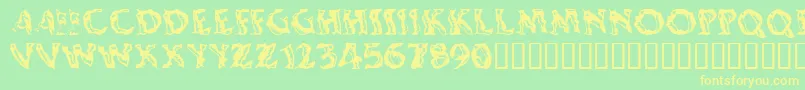 Shakingsalsa Font – Yellow Fonts on Green Background