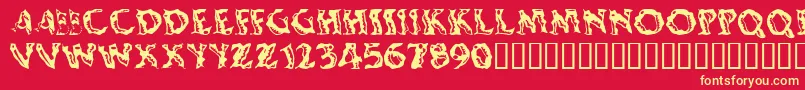 Shakingsalsa Font – Yellow Fonts on Red Background