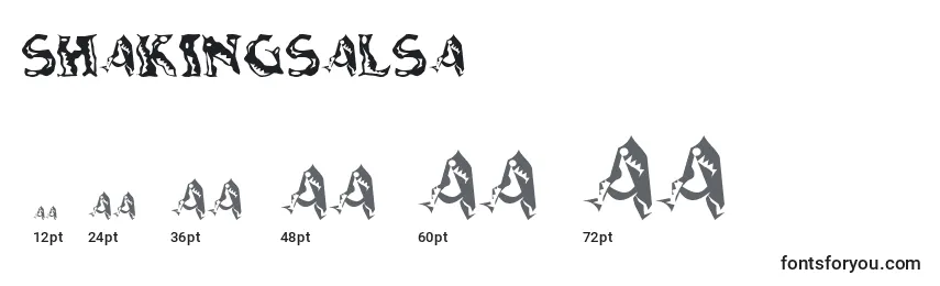 Размеры шрифта Shakingsalsa