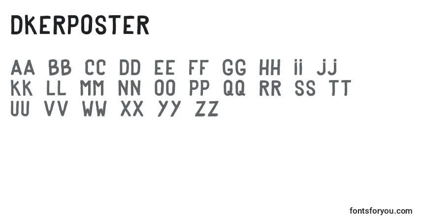 Schriftart DkerPoster – Alphabet, Zahlen, spezielle Symbole