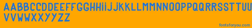 DkerPoster Font – Blue Fonts on Orange Background