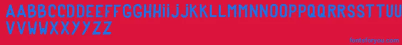 Weitere Informationen zur DkerPoster-Schriftart DkerPoster-Schriftart – Blaue Schriften auf rotem Hintergrund