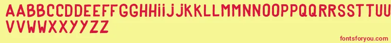 DkerPoster Font – Red Fonts on Yellow Background