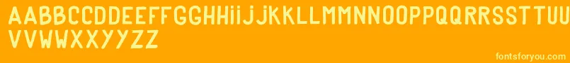 DkerPoster Font – Yellow Fonts on Orange Background