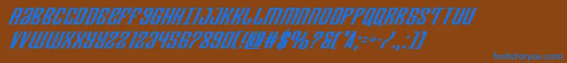 Departmenthboldital Font – Blue Fonts on Brown Background