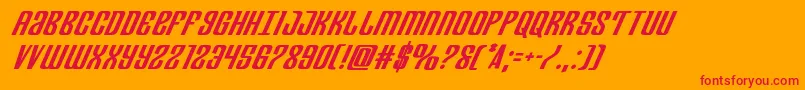 Departmenthboldital Font – Red Fonts on Orange Background