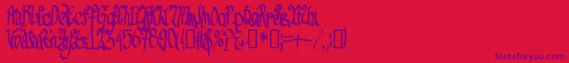 TpfSenselessStrokes Font – Purple Fonts on Red Background
