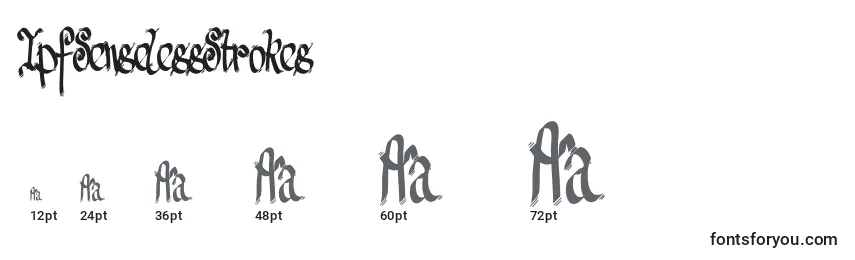 TpfSenselessStrokes Font Sizes