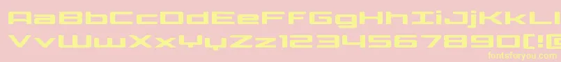 Phoenicialowercaseexpand-fontti – keltaiset fontit vaaleanpunaisella taustalla