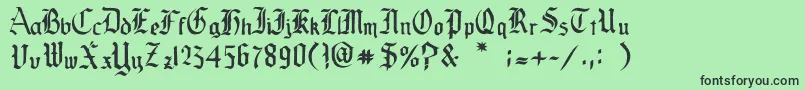 OldeCriltFree Font – Black Fonts on Green Background