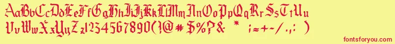 OldeCriltFree Font – Red Fonts on Yellow Background