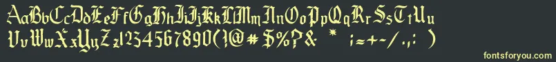 OldeCriltFree Font – Yellow Fonts on Black Background