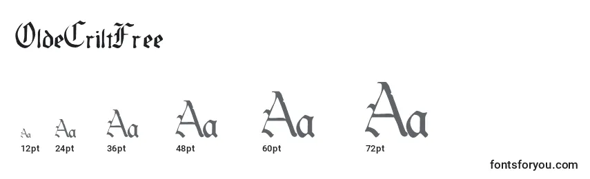 OldeCriltFree Font Sizes