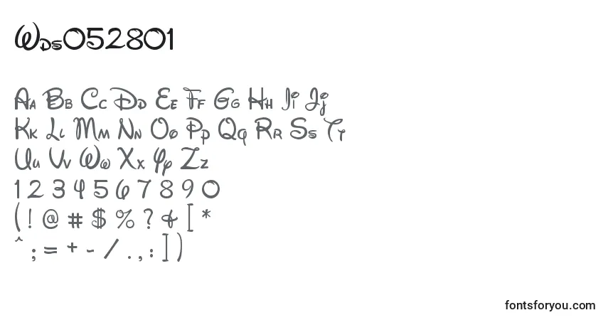 A fonte Wds052801 – alfabeto, números, caracteres especiais