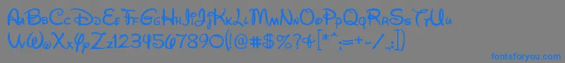 Fonte Wds052801 – fontes azuis em um fundo cinza