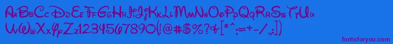 Шрифт Wds052801 – фиолетовые шрифты на синем фоне