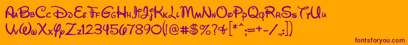 Czcionka Wds052801 – fioletowe czcionki na pomarańczowym tle