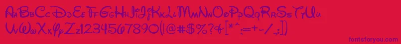 Wds052801 Font – Purple Fonts on Red Background