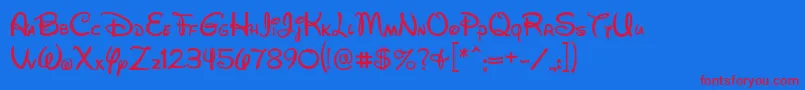 Wds052801 Font – Red Fonts on Blue Background