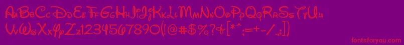 Wds052801 Font – Red Fonts on Purple Background