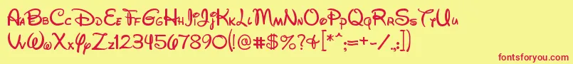 Wds052801 Font – Red Fonts on Yellow Background