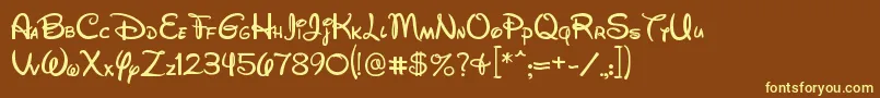 Wds052801-fontti – keltaiset fontit ruskealla taustalla