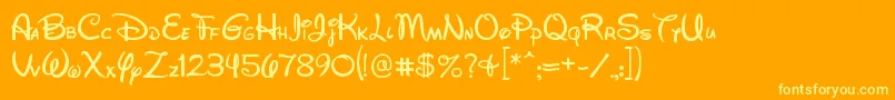 フォントWds052801 – オレンジの背景に黄色の文字