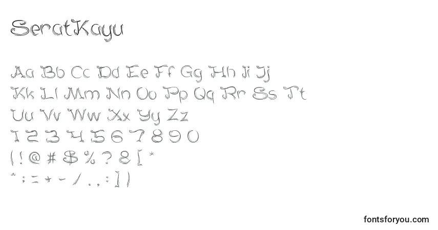 A fonte SeratKayu – alfabeto, números, caracteres especiais