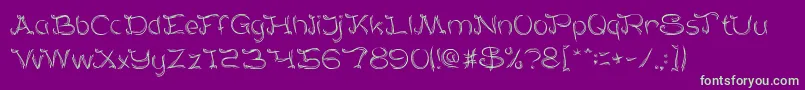 SeratKayu Font – Green Fonts on Purple Background