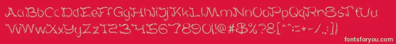 SeratKayu Font – Green Fonts on Red Background