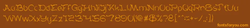 SeratKayu Font – Orange Fonts on Brown Background