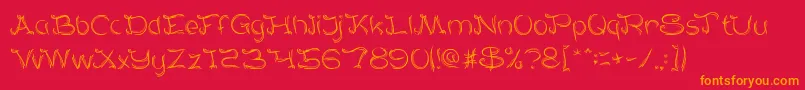 SeratKayu Font – Orange Fonts on Red Background