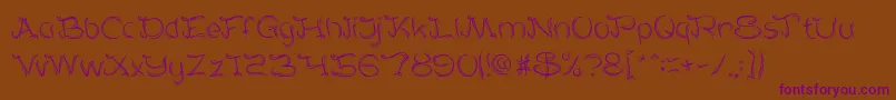 SeratKayu Font – Purple Fonts on Brown Background