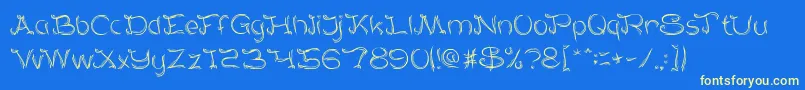 SeratKayu Font – Yellow Fonts on Blue Background