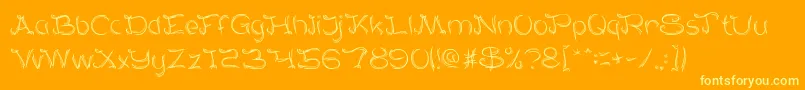SeratKayu-Schriftart – Gelbe Schriften auf orangefarbenem Hintergrund
