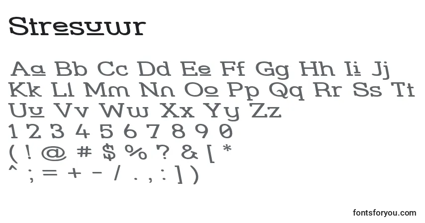 Stresuwr-fontti – aakkoset, numerot, erikoismerkit