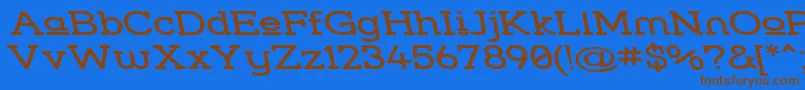 フォントStresuwr – 茶色の文字が青い背景にあります。