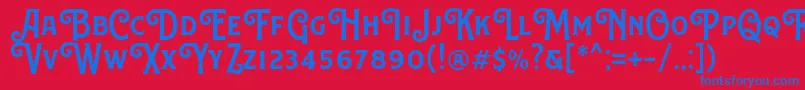 CanistedemoSemibold Font – Blue Fonts on Red Background