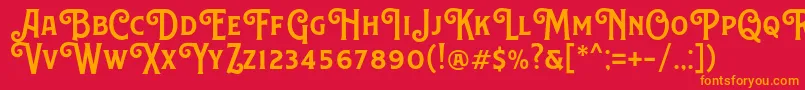 CanistedemoSemibold Font – Orange Fonts on Red Background