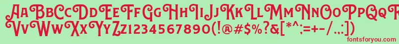 CanistedemoSemibold-Schriftart – Rote Schriften auf grünem Hintergrund