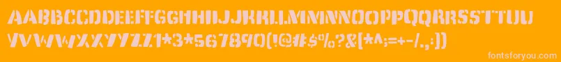 Dirtyjabdemo-Schriftart – Rosa Schriften auf orangefarbenem Hintergrund