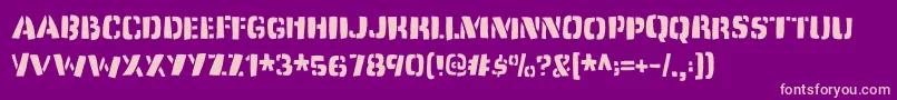 Więcej informacji o czcionce Dirtyjabdemo Czcionka Dirtyjabdemo – różowe czcionki na fioletowym tle