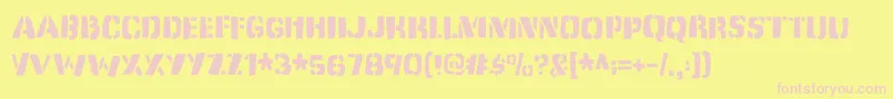 Dirtyjabdemo Font – Pink Fonts on Yellow Background