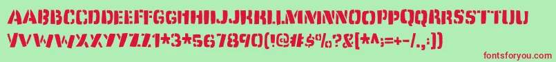 Dirtyjabdemo Font – Red Fonts on Green Background