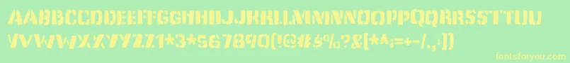 Dirtyjabdemo Font – Yellow Fonts on Green Background